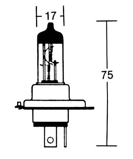 Лампочка для фары H4 12V 60/55W  PW 209-105