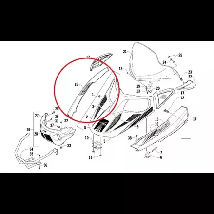Боковина капота снегохода правая Arctic Cat BearCat Z1 XT, 570XT, 5000 XT, 2000 XT 2009+ 3718-368, 2718-930, 2718-532, 2718-533, 2718-274, 3718-420, 3718-370, 2718-930, 3718-378, 2718-646, 3718-166