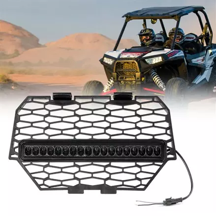 Решетка радиатора с встроенной диодной фарой для Polaris RZR 1000,RZR 900,RZR XP Turbo 14+ Kemimoto FTVHS002