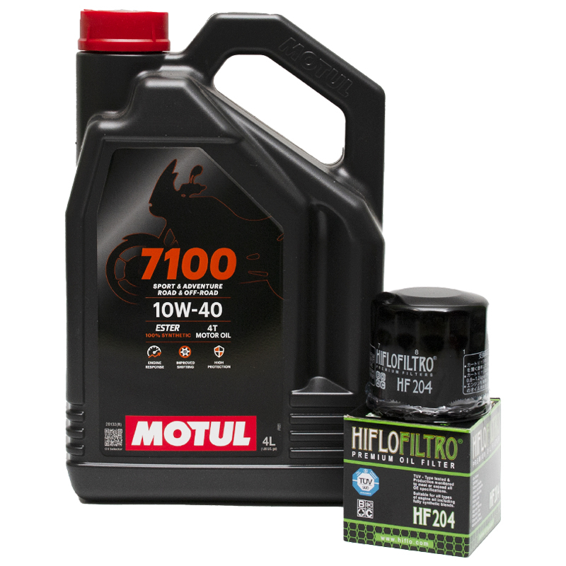 Набор масло 4 литра Motul 7100 10w40 и фильтр HF204