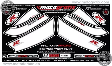 Наклейка Motografix RS008U для мотоциклов SUZUKI GSX-R 600/750 '06-07