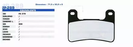 Тормозные  колодки Nissin 2P-289ST