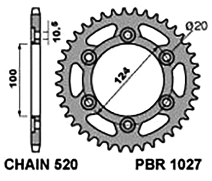 Звезда задняя PBR 102746C45 для мотоциклов