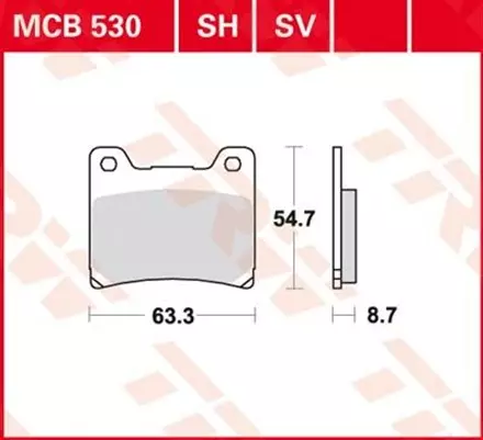 Тормозные колодки TRW MCB530 для мотоциклов