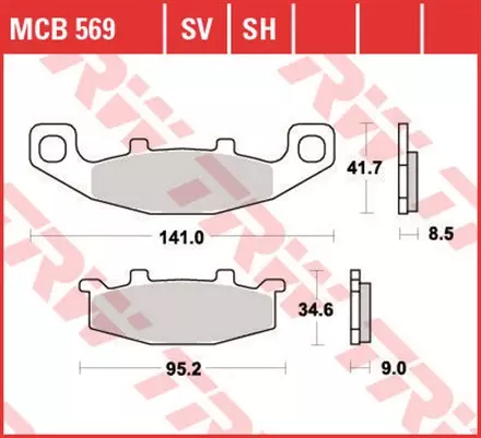 Тормозные колодки TRW MCB569 для мотоциклов
