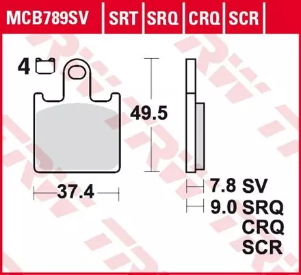 Тормозные колодки TRW MCB789SV для мотоциклов