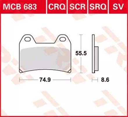 Тормозные колодки TRW MCB683 для мотоциклов