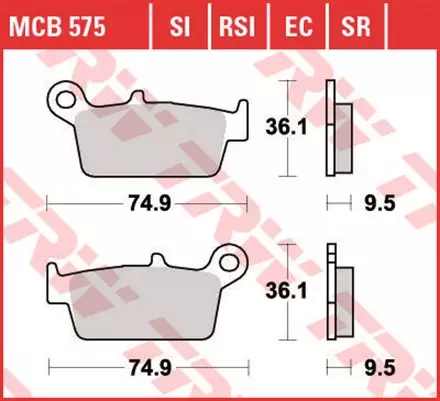 Тормозные колодки TRW MCB575 для мотоциклов