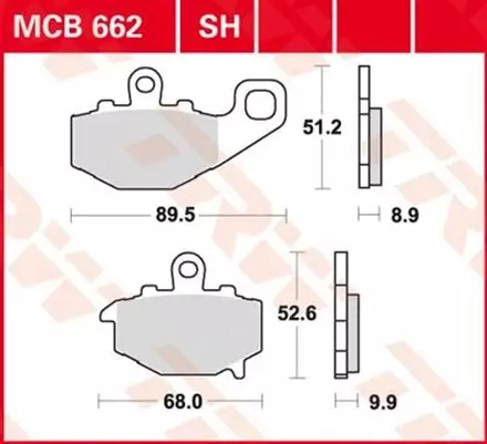 Тормозные колодки TRW MCB662SH для мотоциклов