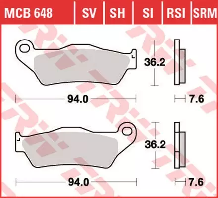 Тормозные колодки TRW MCB648 для мотоциклов