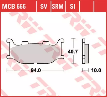 Тормозные колодки TRW MCB666SV для мотоциклов