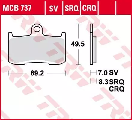 Тормозные колодки TRW MCB737SV для мотоциклов
