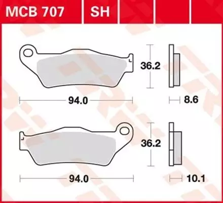 Тормозные колодки TRW MCB707SH для мотоциклов