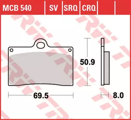 Тормозные колодки TRW MCB540 для мотоциклов