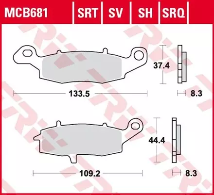 Тормозные колодки TRW MCB681SH для мотоциклов