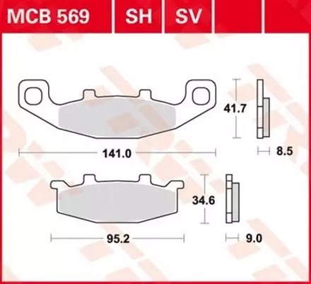 Тормозные колодки TRW MCB569SV для мотоциклов