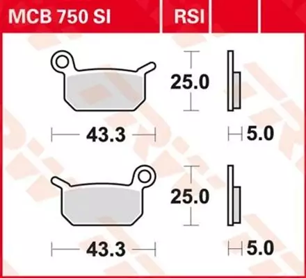 Тормозные колодки TRW MCB750RSI для мотоциклов
