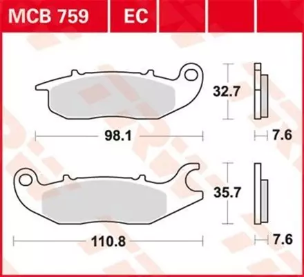 Тормозные колодки TRW MCB759 для мотоциклов
