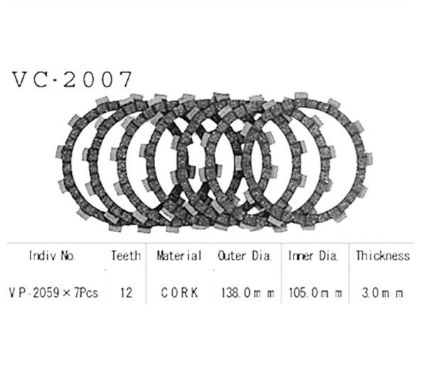 Фрикционные диски сцепления Vesrah VC2007 для мотоциклов