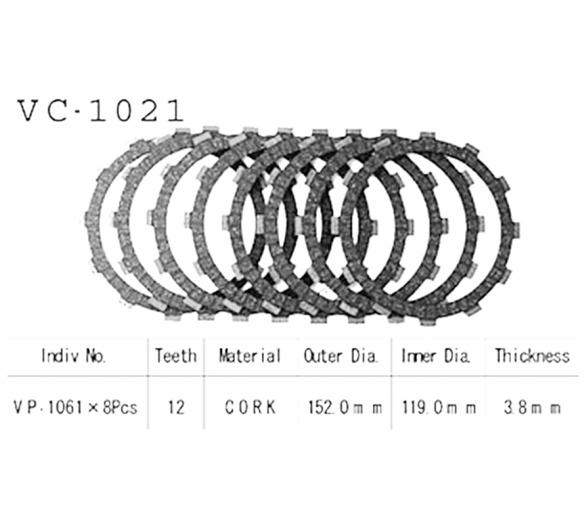 Фрикционные диски сцепления Vesrah VC1021 для мотоциклов