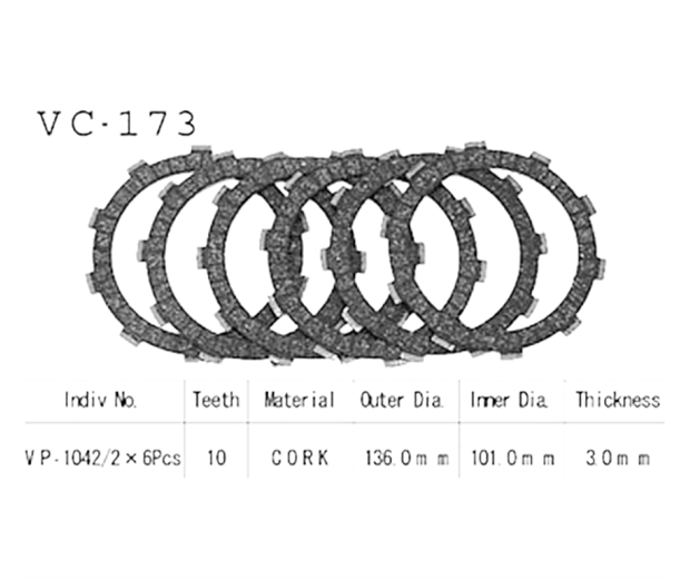 Фрикционные диски сцепления Vesrah VC173 для мотоциклов