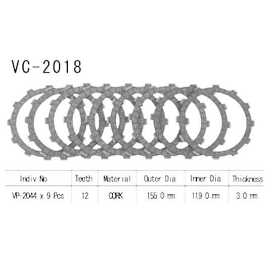 Фрикционные диски сцепления Vesrah VC2018 для мотоциклов