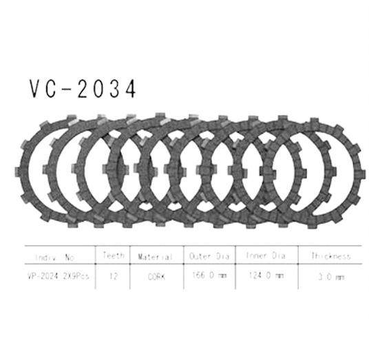 Фрикционные диски сцепления Vesrah VC2034 для мотоциклов
