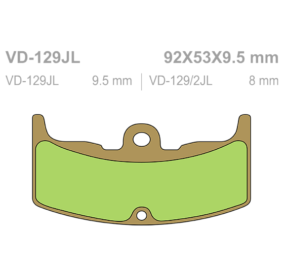 Тормозные колодки Vesrah VD 129/2JL для мотоциклов