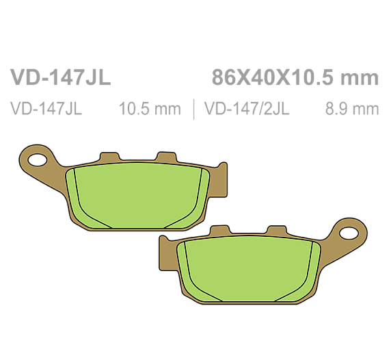 Тормозные колодки Vesrah VD 147JL для мотоциклов