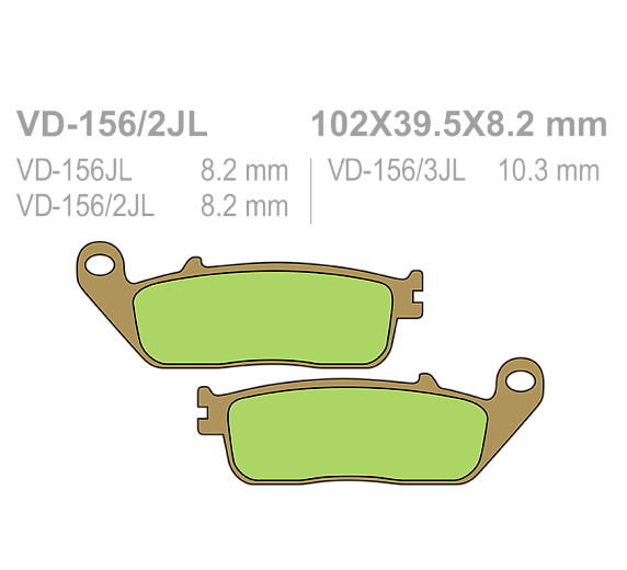 Тормозные колодки Vesrah VD 156/2JL для мотоциклов
