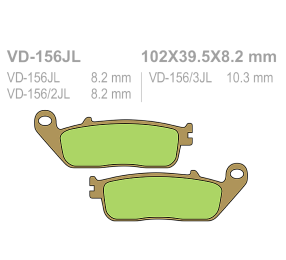 Тормозные колодки Vesrah VD 156JL для мотоциклов