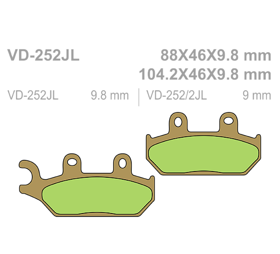 Тормозные колодки Vesrah VD 252JL для мотоциклов