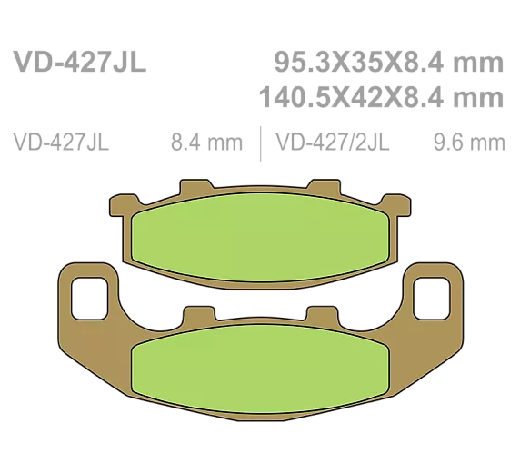 Тормозные колодки Vesrah VD 427/2JL для мотоциклов