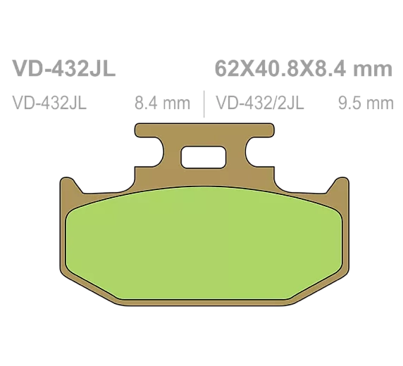 Тормозные колодки Vesrah VD 432/2JL для мотоциклов