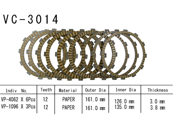 Фрикционные диски сцепления Vesrah VC3014 для мотоциклов