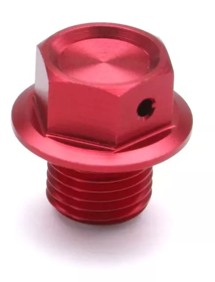 Магнитный болт слива масла Zeta для M10x15-P1,5 Red