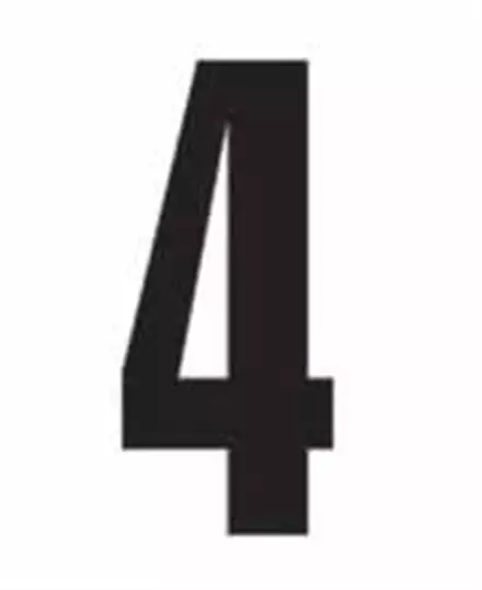 Наклейка черная цифра "4" для стартовых номеров 3шт Zeta
