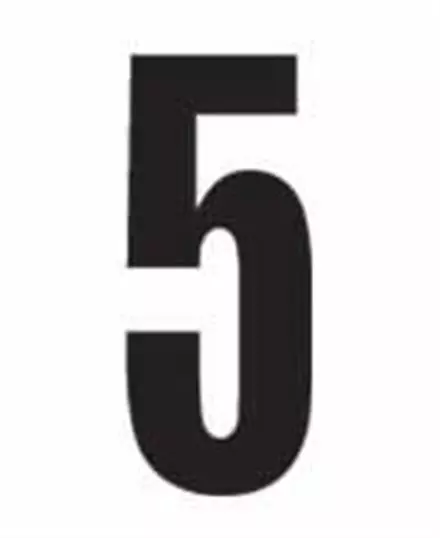 Наклейка черная цифра "5" для стартовых номеров 3шт Zeta