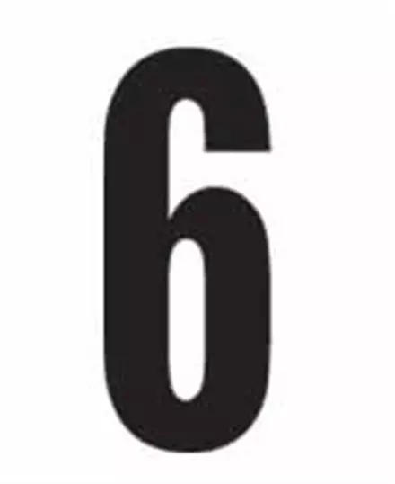 Наклейка черная цифра "6" для стартовых номеров 3шт Zeta