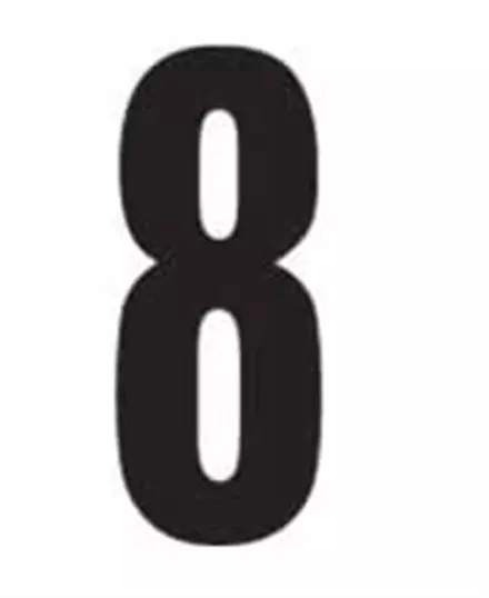 Наклейка черная цифра "8" для стартовых номеров 3шт Zeta