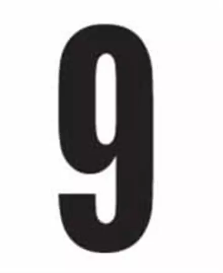 Наклейка черная цифра "9" для стартовых номеров 3шт Zeta