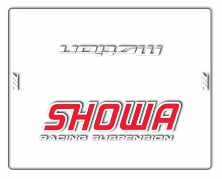 Наклейка на перо вилки Showa красно белая ZETA