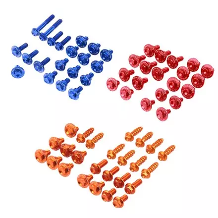 Комплект албминиевых болтов пластика Zeta для KX250F'17- 25pcs Blue
