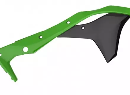 Обтекатель радиатора KX250F '2017-19, зелено-черный OEM 17