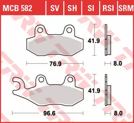 Тормозные колодки TRW MCB582SI для мотоциклов