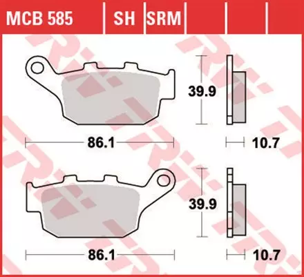 Тормозные колодки TRW MCB585SH для мотоциклов