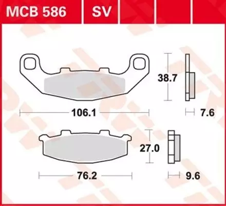 Тормозные колодки TRW MCB586 для мотоциклов