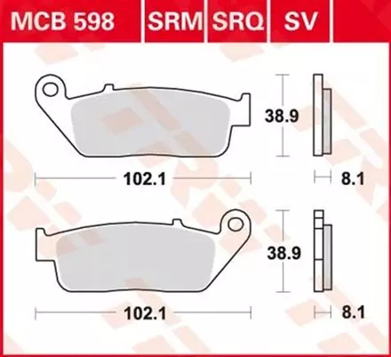 Тормозные колодки TRW MCB598 для мотоциклов