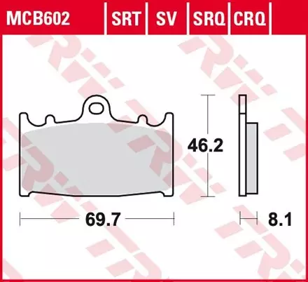Тормозные колодки TRW MCB602SV для мотоциклов