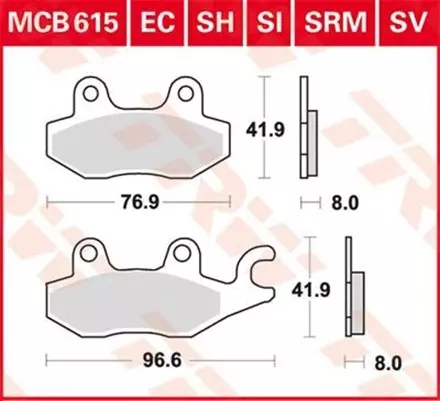 Тормозные колодки TRW MCB615 для мотоциклов